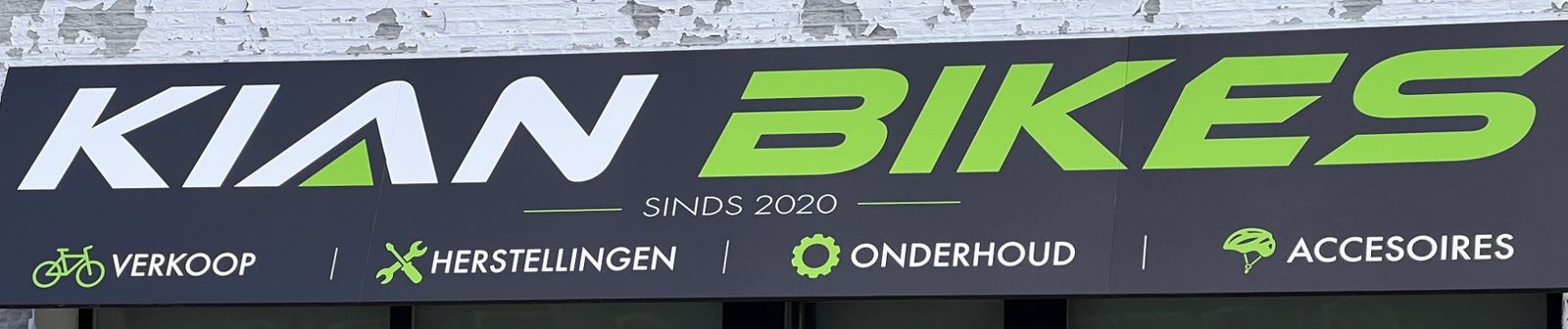 Uithangbord van Kian Bikes, sinds 2020